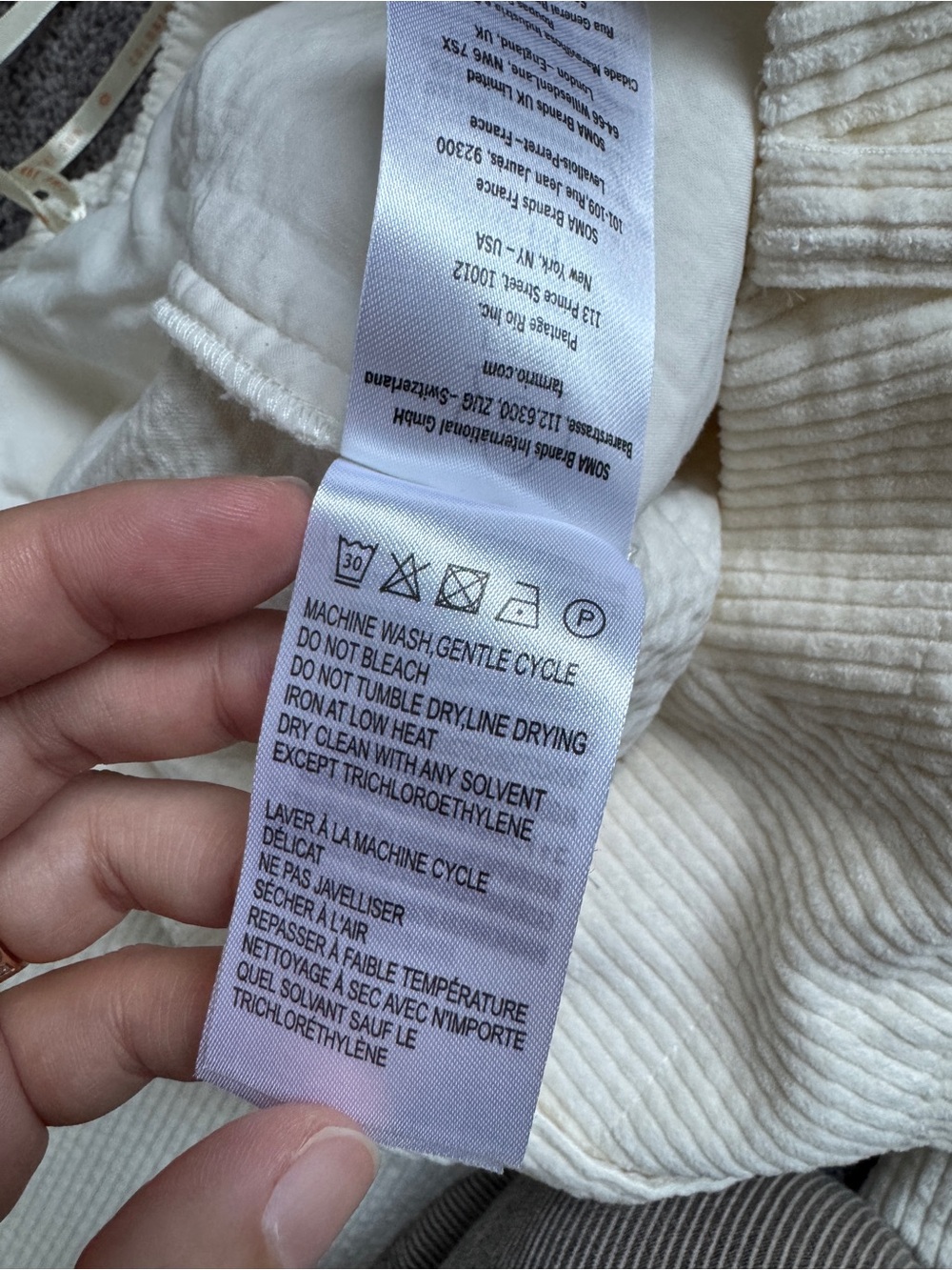 NWOT Farm Rio Women's Cream Curduroy Wide-Leg Pants - Picture 12 of 12